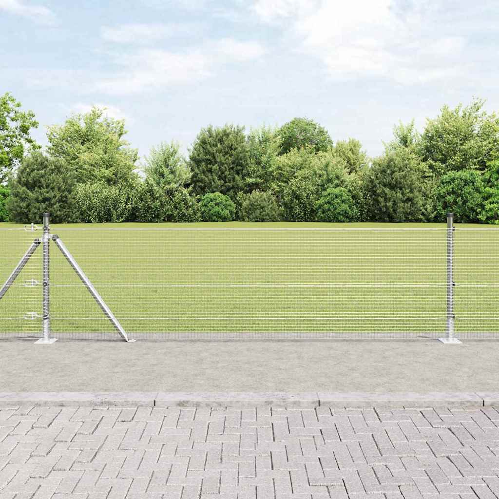 vidaXL Afrasteringspaal Zilverkleurig