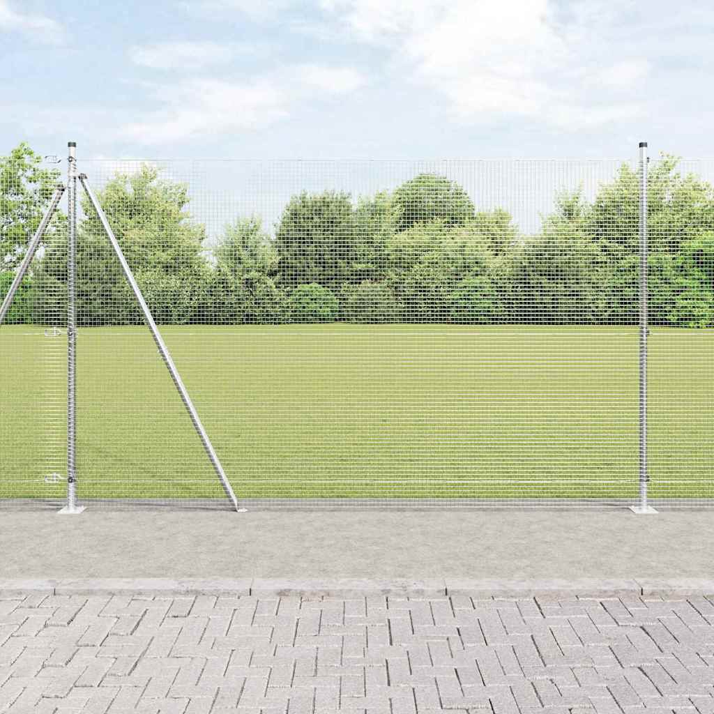 vidaXL Afrasteringspaal Zilverkleurig