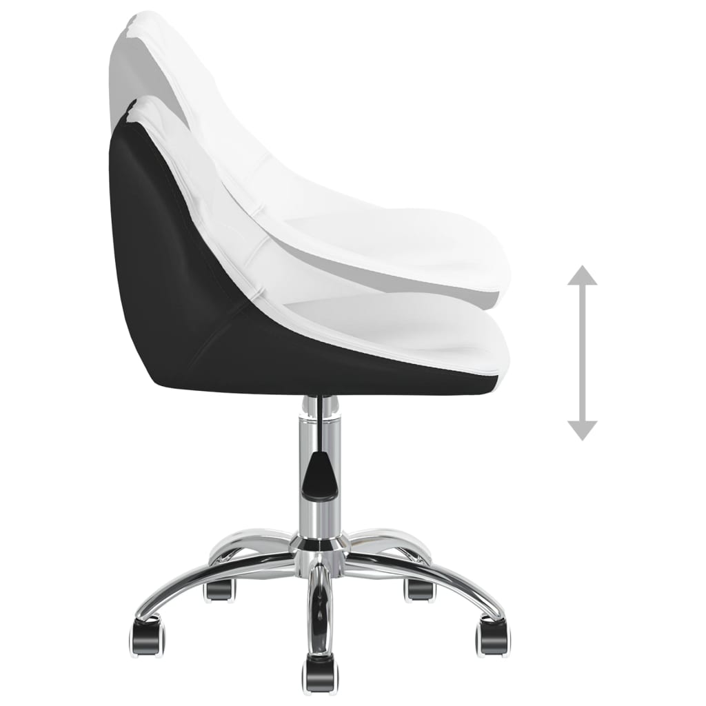vidaXL Eetkamerstoelen draaibaar 2 st kunstleer wit en zwart