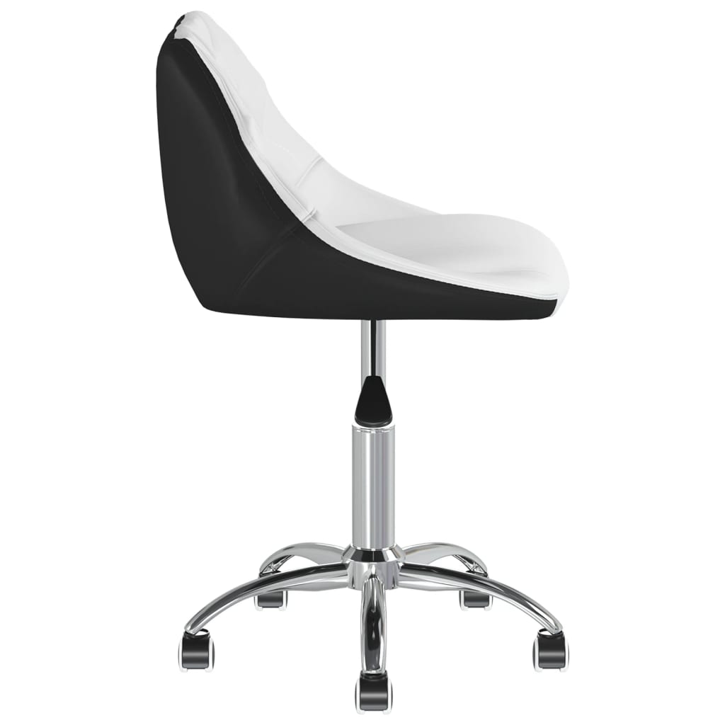 vidaXL Eetkamerstoelen draaibaar 2 st kunstleer wit en zwart
