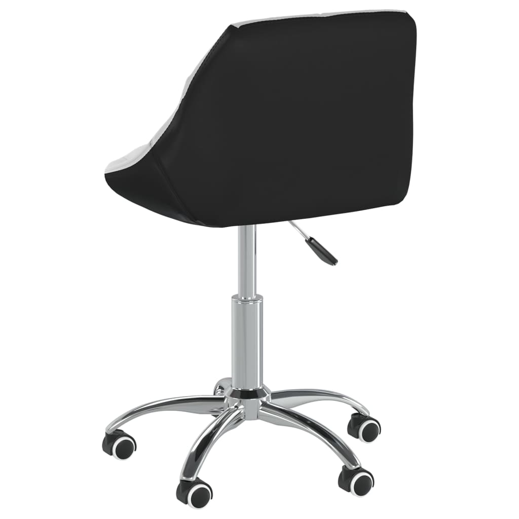 vidaXL Eetkamerstoelen draaibaar 2 st kunstleer wit en zwart