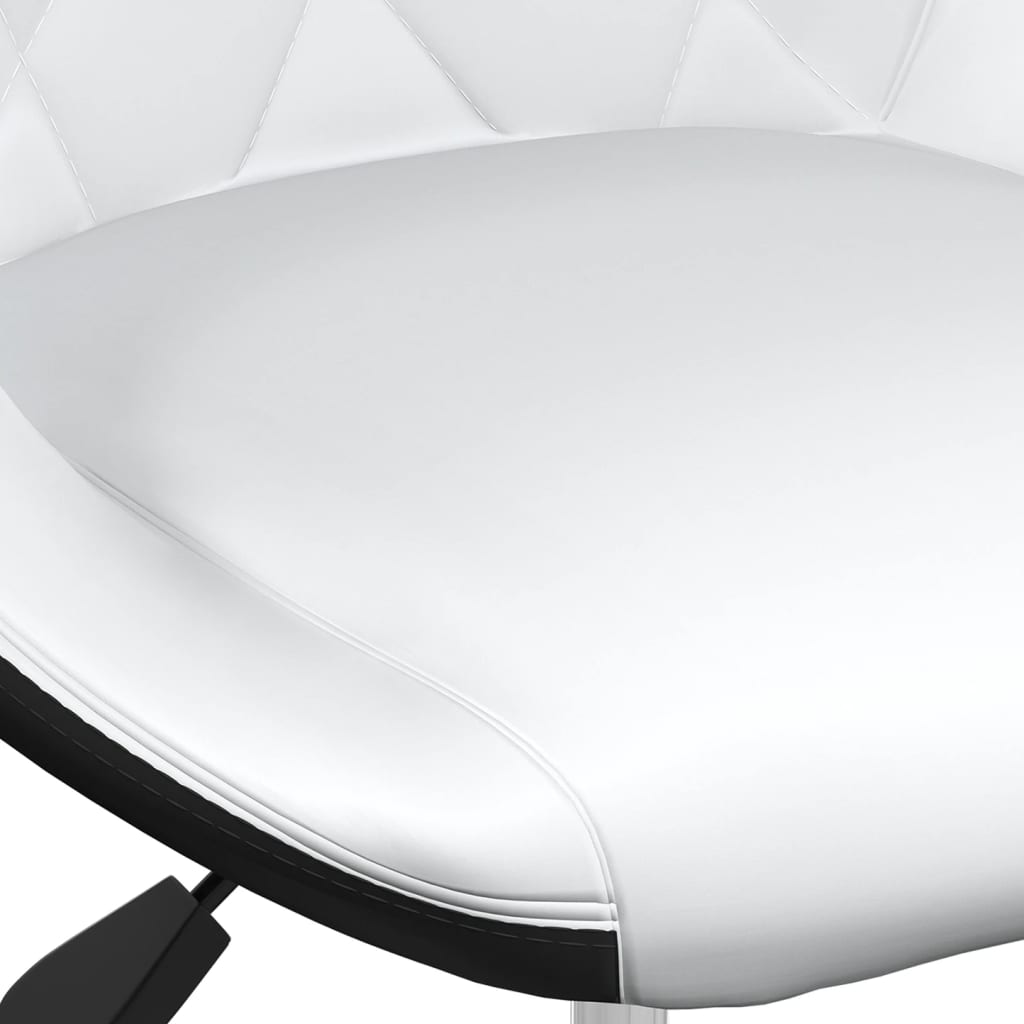 vidaXL Eetkamerstoelen draaibaar 2 st kunstleer wit en zwart