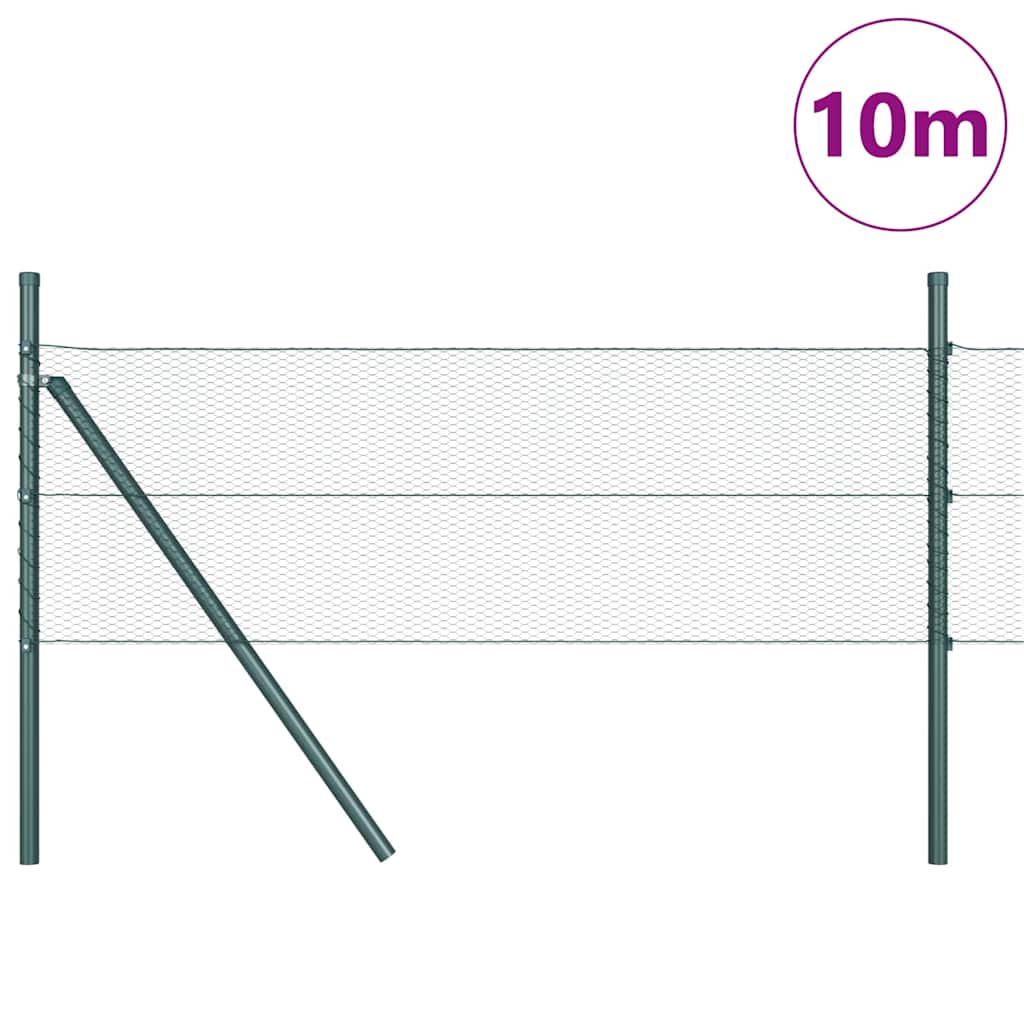 vidaXL Hexagon Hek Groen 0.4x10 m Staal