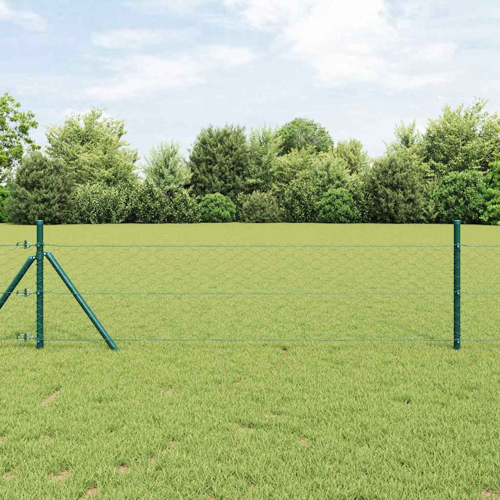 vidaXL Hexagon Hek Groen 0.4x10 m Staal