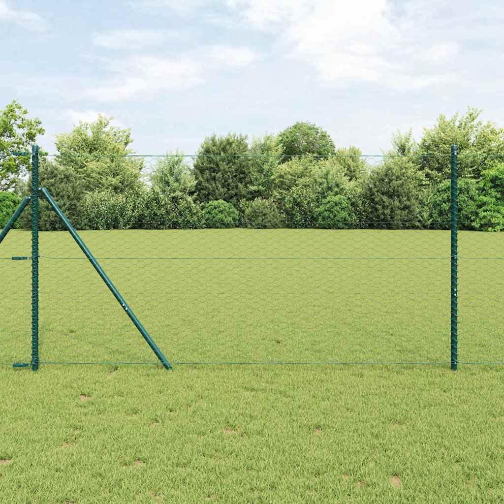 vidaXL Hexagon Hek Groen 0.4x10 m Staal