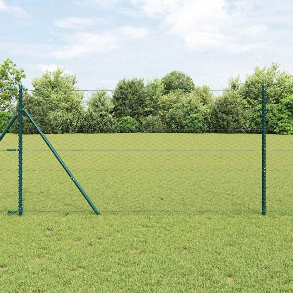 vidaXL Hexagon Hek Groen 0.4x10 m Staal