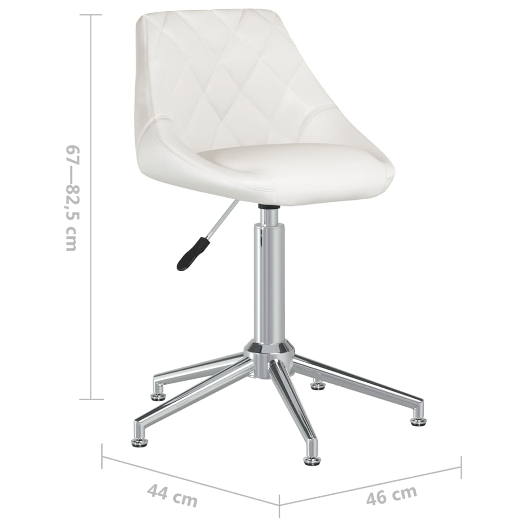 vidaXL Eetkamerstoelen draaibaar 2 st kunstleer wit