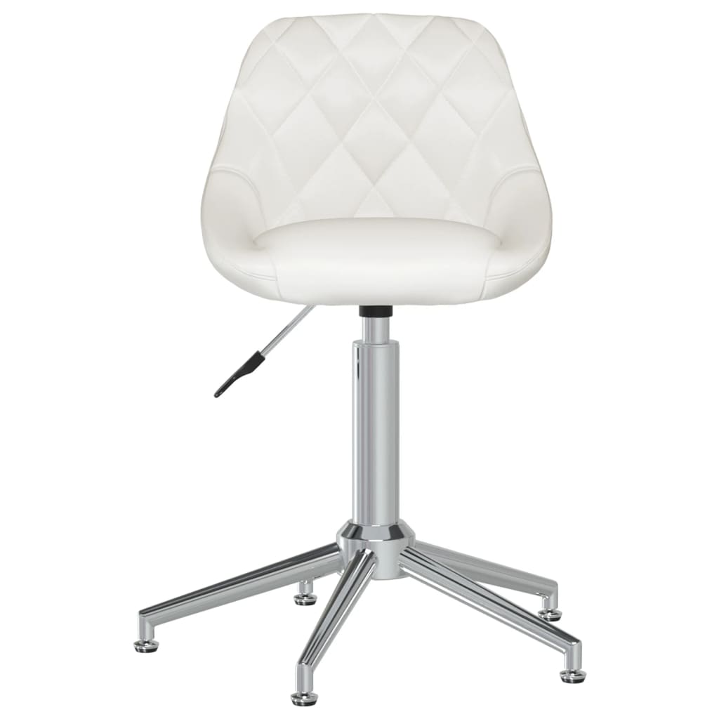 vidaXL Eetkamerstoelen draaibaar 2 st kunstleer wit