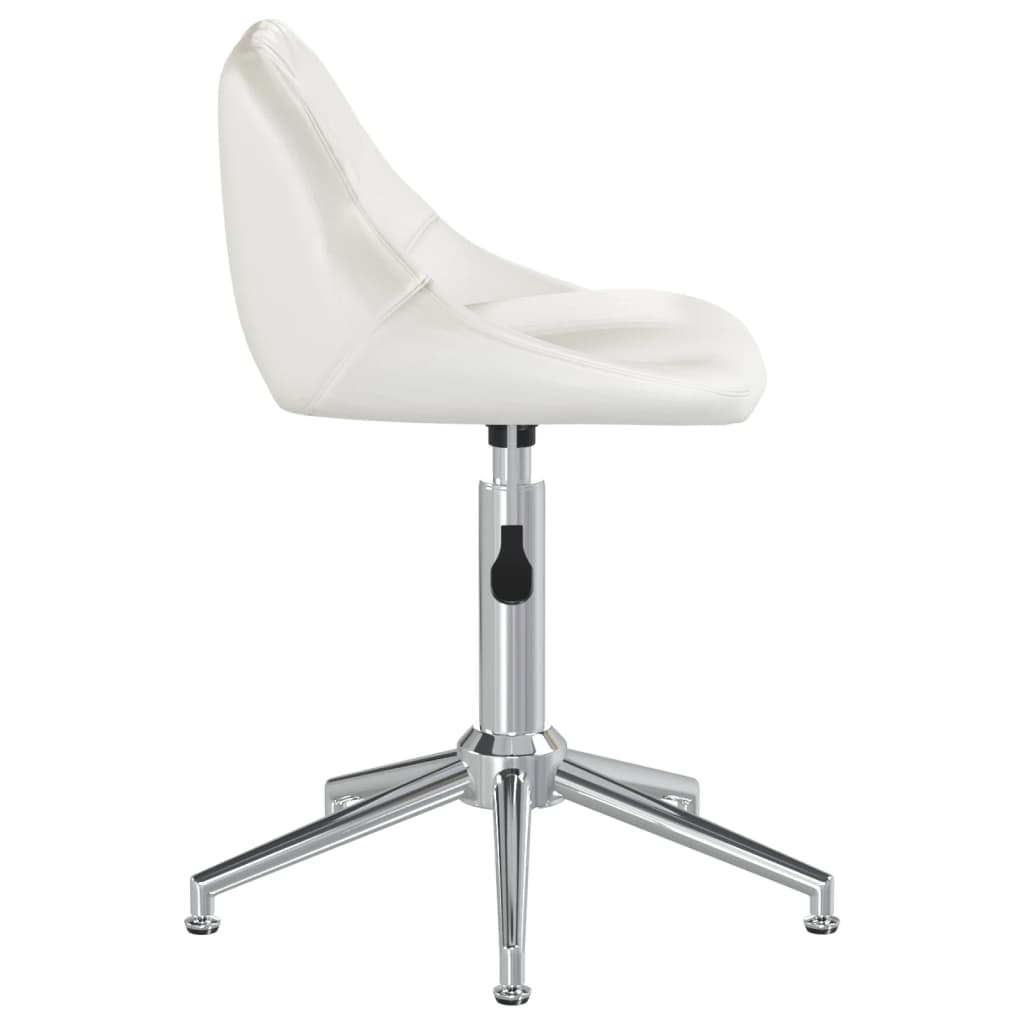 vidaXL Eetkamerstoelen draaibaar 2 st kunstleer wit