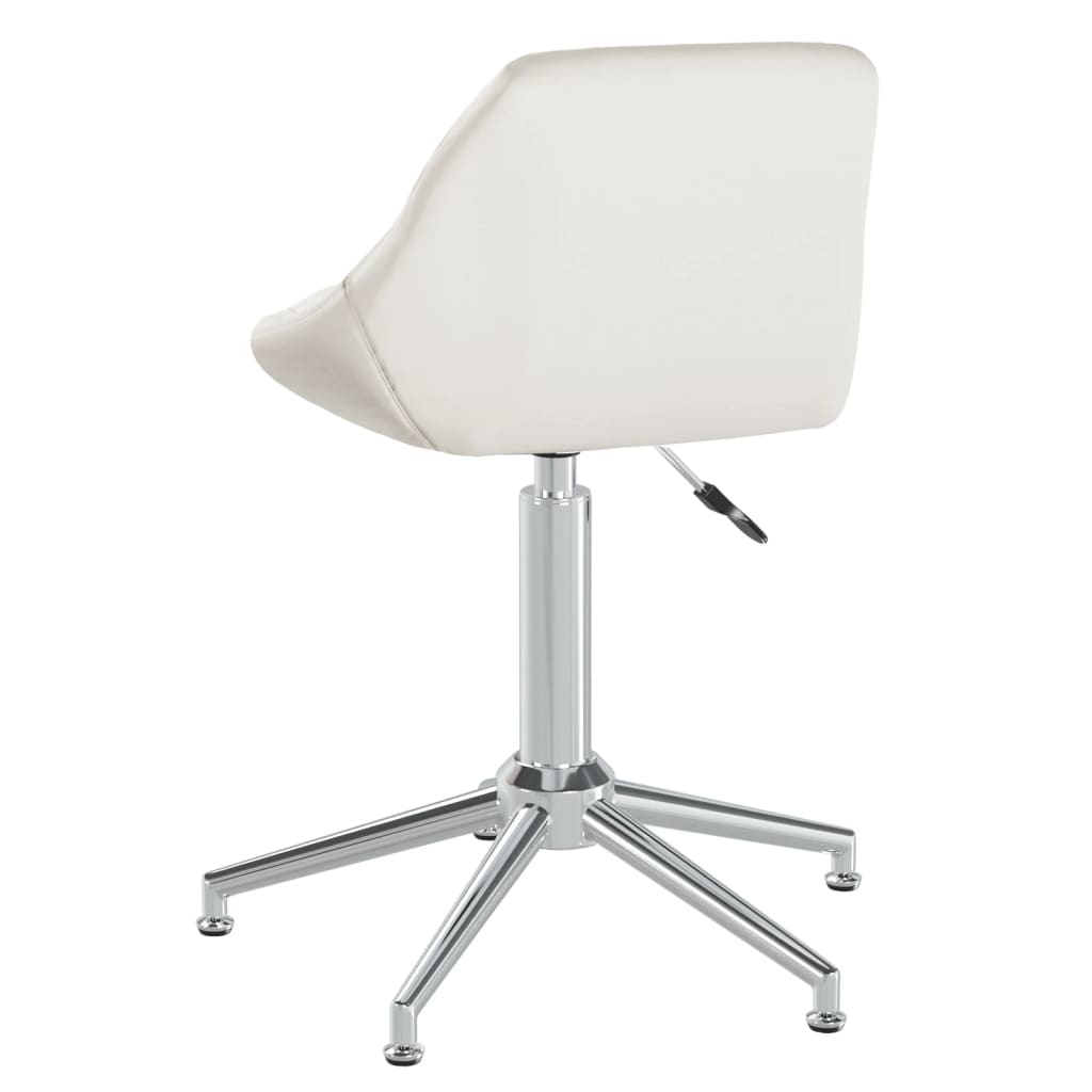 vidaXL Eetkamerstoelen draaibaar 2 st kunstleer wit