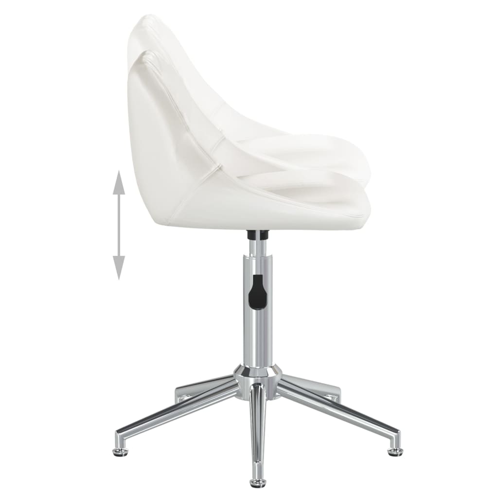 vidaXL Eetkamerstoelen draaibaar 2 st kunstleer wit