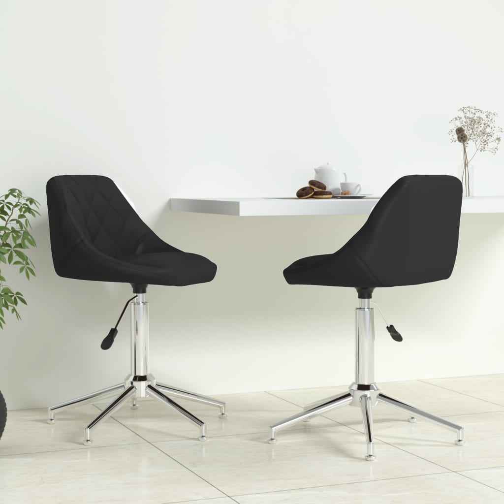 vidaXL Eetkamerstoelen draaibaar 2 st kunstleer wit
