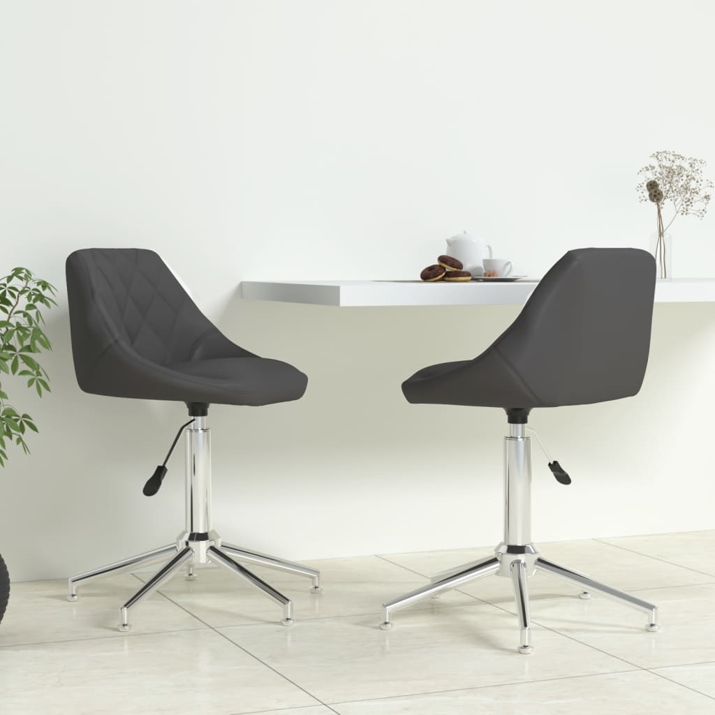 vidaXL Eetkamerstoelen draaibaar 2 st kunstleer wit