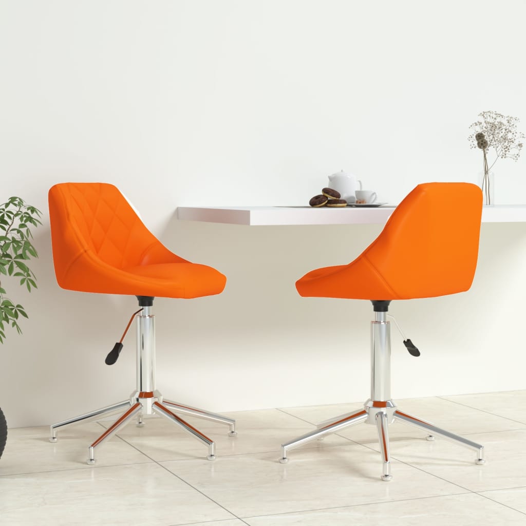 vidaXL Eetkamerstoelen draaibaar 2 st kunstleer wit