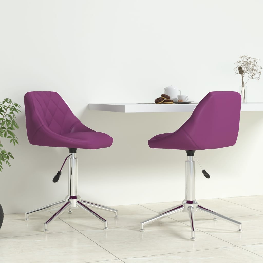 vidaXL Eetkamerstoelen draaibaar 2 st kunstleer wit