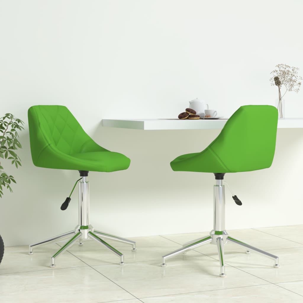 vidaXL Eetkamerstoelen draaibaar 2 st kunstleer wit