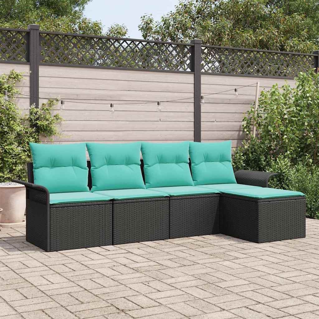 vidaXL Tuin Sofa Set met opslag 5 pcs Bruin poly rattan