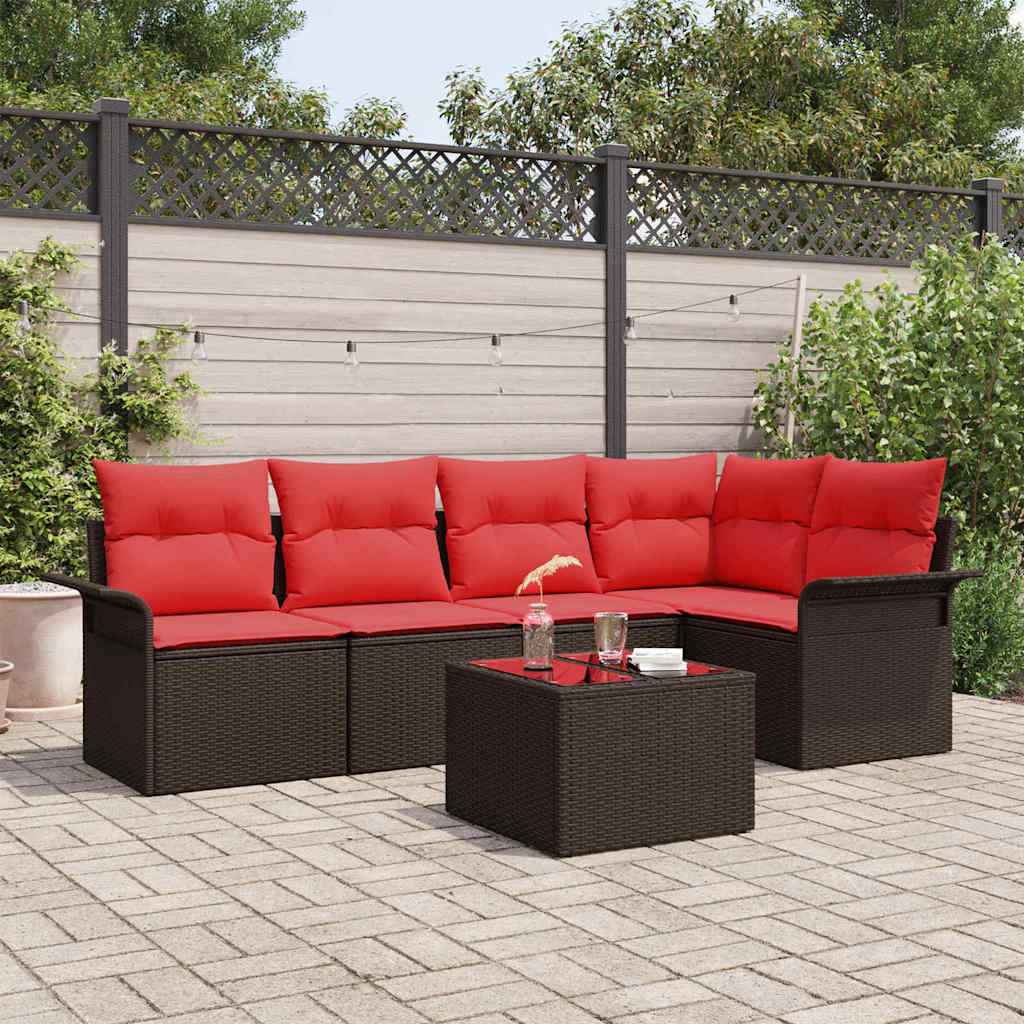 vidaXL Tuin Sofa Set met opslag 5 pcs Bruin poly rattan
