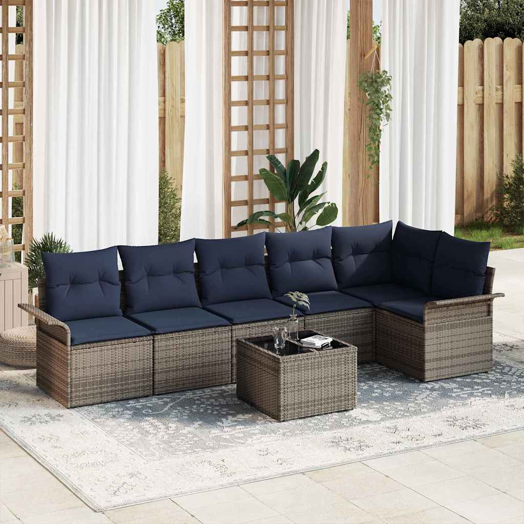 vidaXL Tuin Sofa Set met opslag 6 pcs Bruin poly rattan