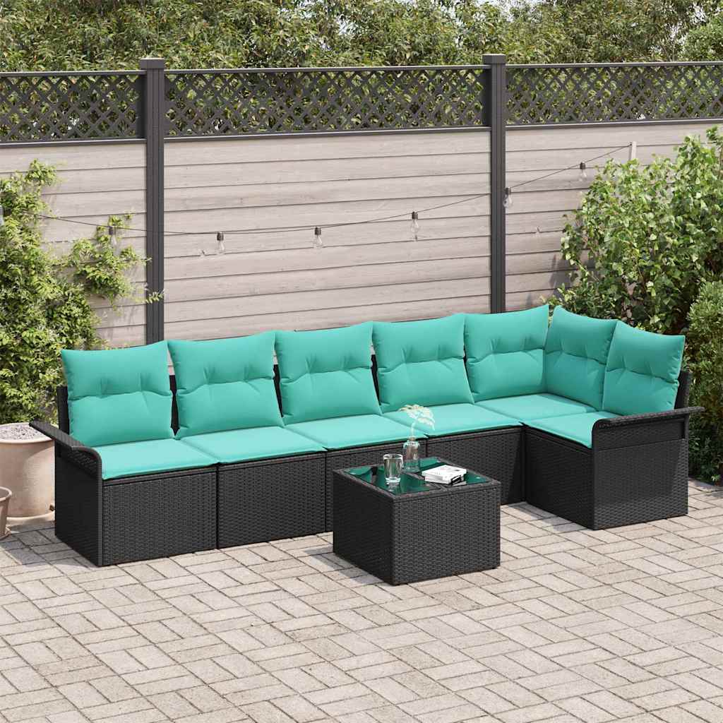 vidaXL Tuin Sofa Set met opslag 6 pcs Bruin poly rattan