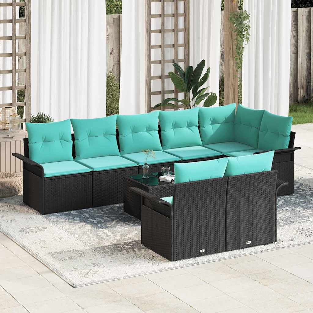 vidaXL Tuin Sofa Set met opslag 8 pcs Bruin poly rattan