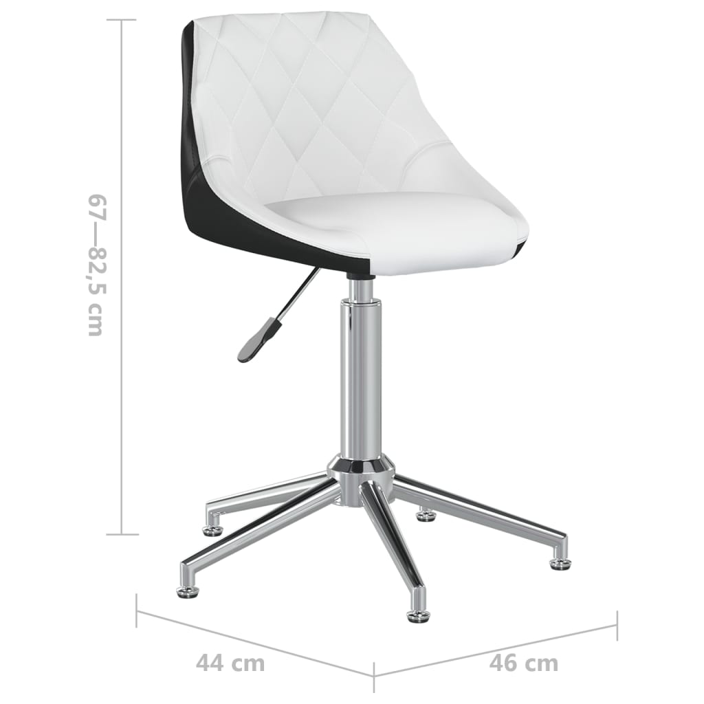 vidaXL Eetkamerstoelen draaibaar 2 st kunstleer wit en zwart