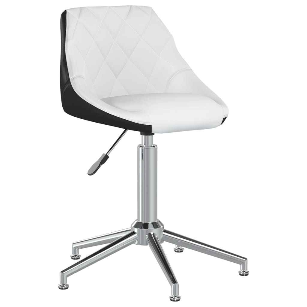 vidaXL Eetkamerstoelen draaibaar 2 st kunstleer wit en zwart