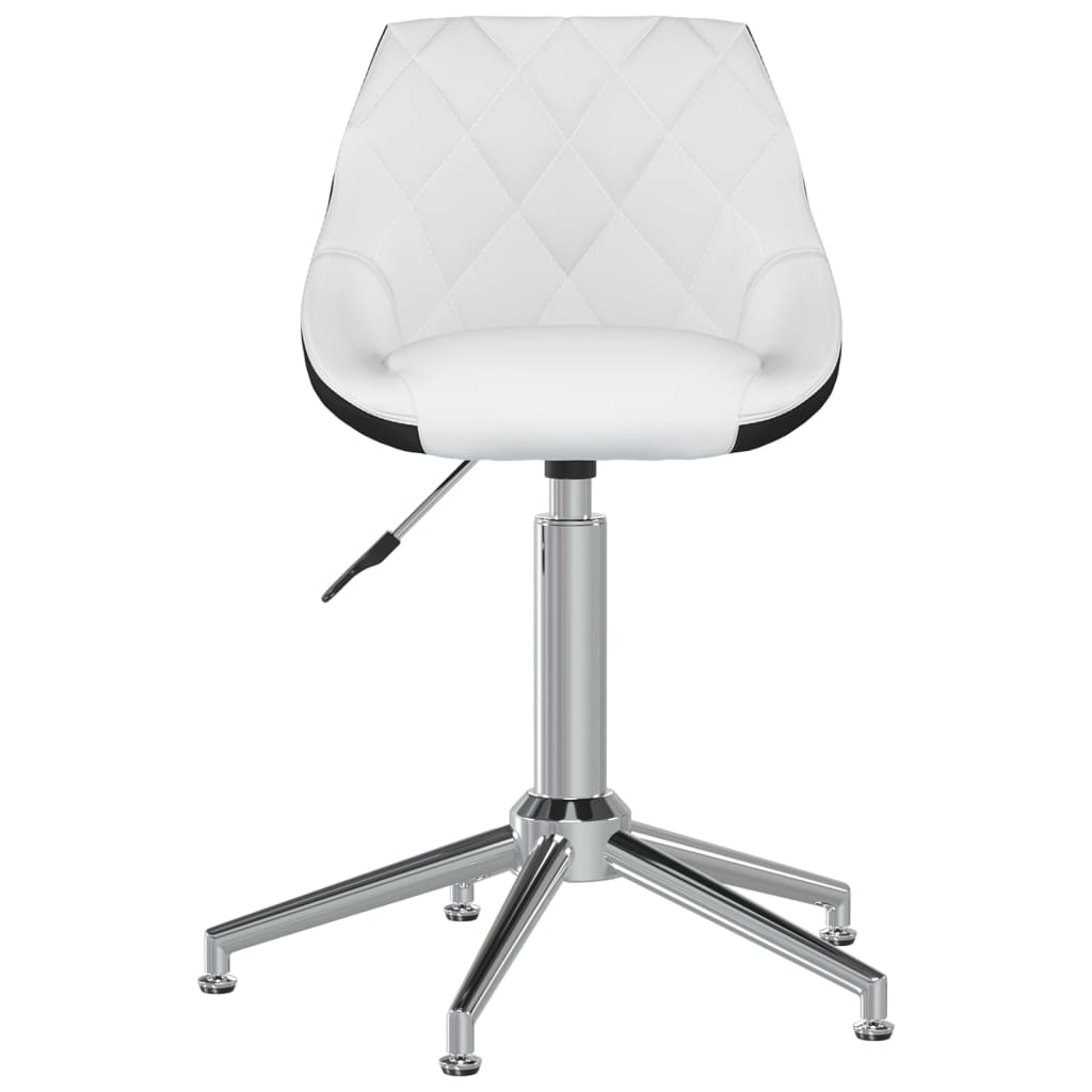 vidaXL Eetkamerstoelen draaibaar 2 st kunstleer wit en zwart