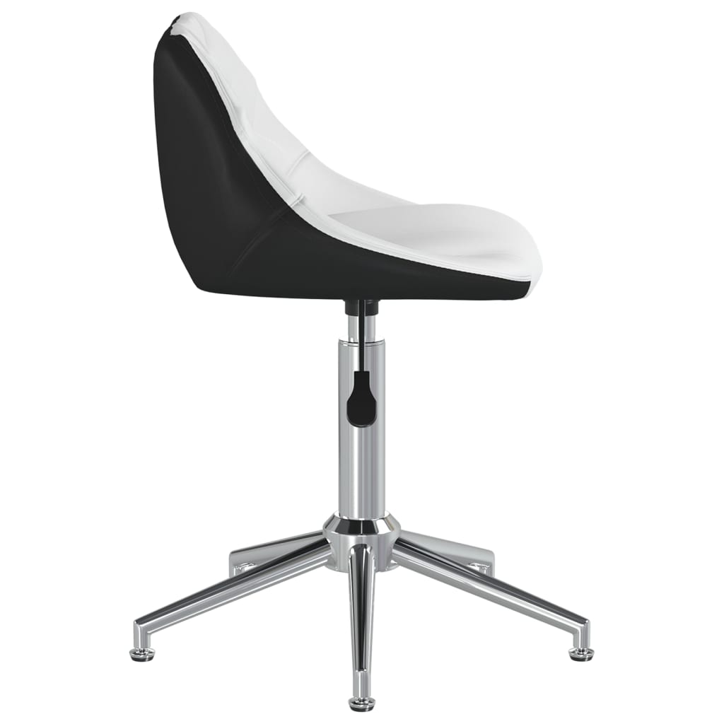 vidaXL Eetkamerstoelen draaibaar 2 st kunstleer wit en zwart