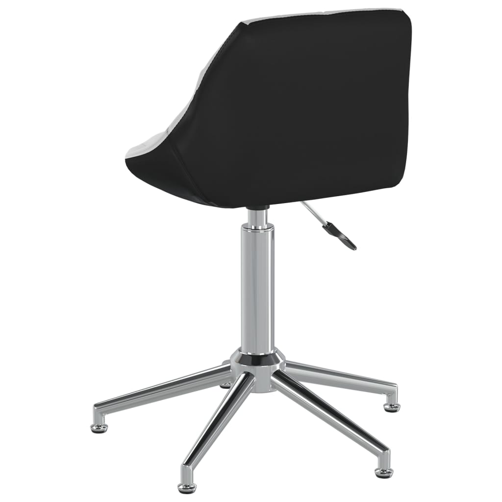 vidaXL Eetkamerstoelen draaibaar 2 st kunstleer wit en zwart