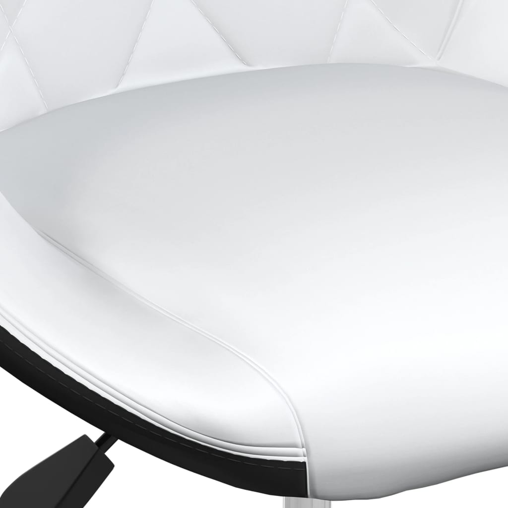 vidaXL Eetkamerstoelen draaibaar 2 st kunstleer wit en zwart