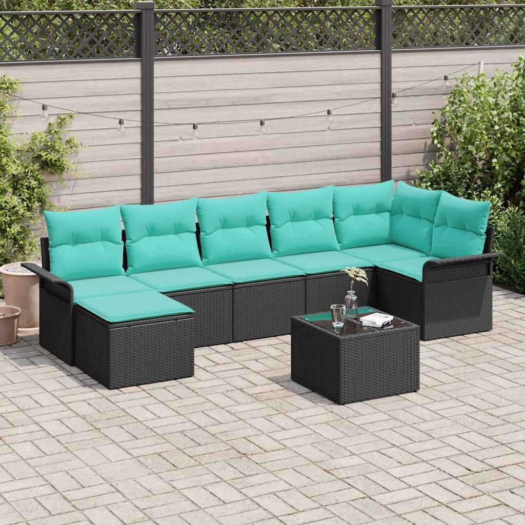 vidaXL Tuin Sofa Set met opslag 7 pcs Beige poly rattan