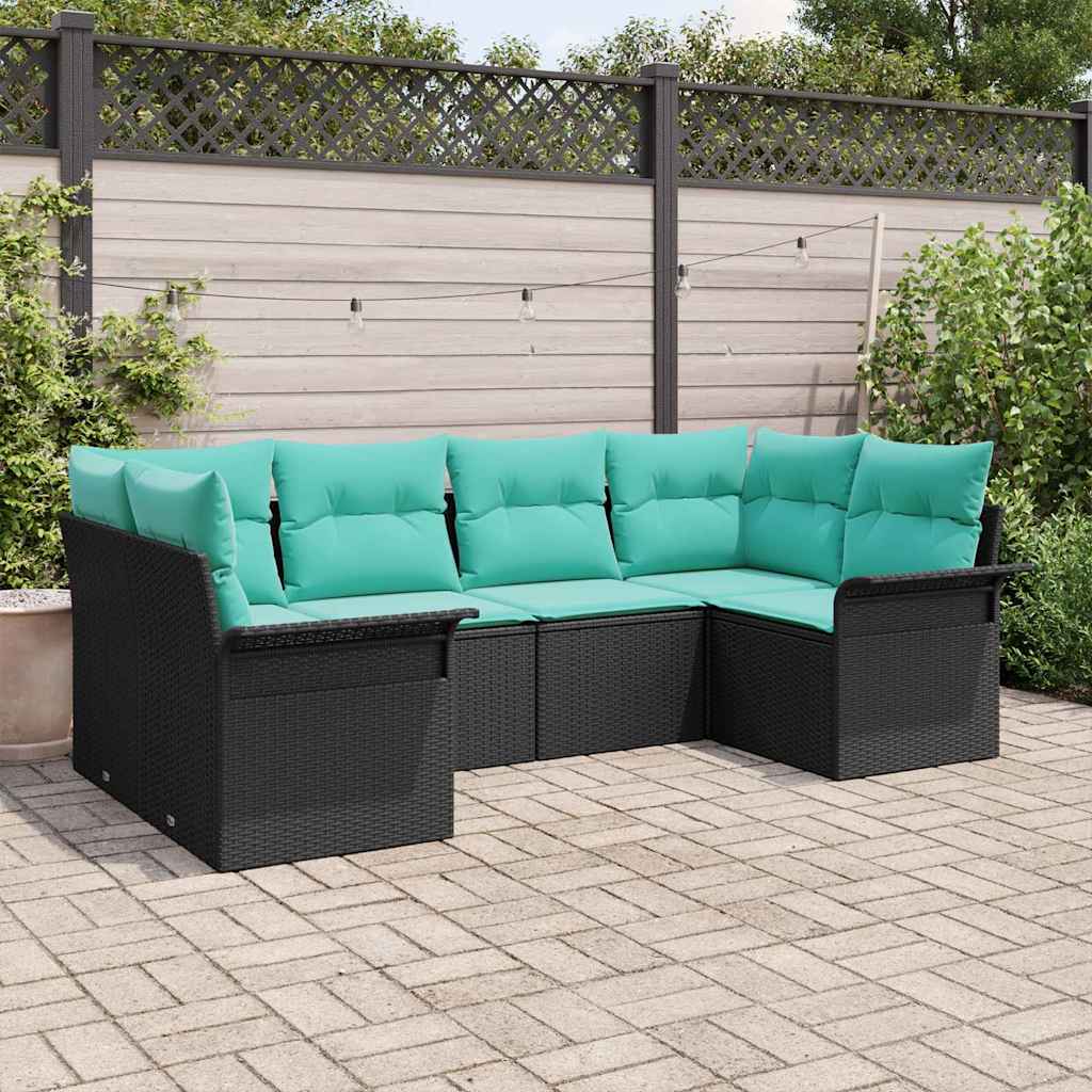vidaXL Tuin Sofa Set met opslag 6 pcs Bruin Poly riet