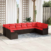 vidaXL Tuin Sofa Set met opslag 10 pcs Beige poly rattan