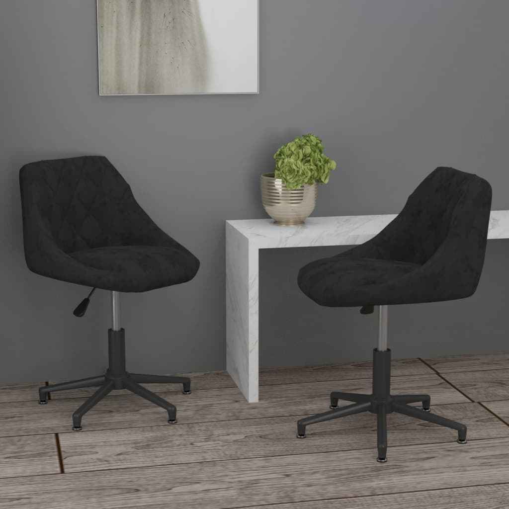 vidaXL Eetkamerstoelen draaibaar 2 st fluweel zwart