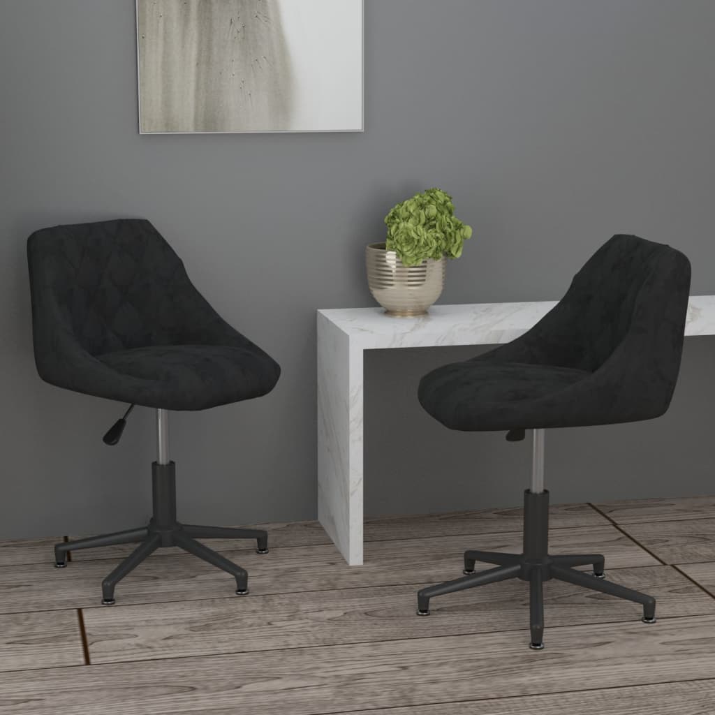 vidaXL Eetkamerstoelen draaibaar 2 st fluweel zwart