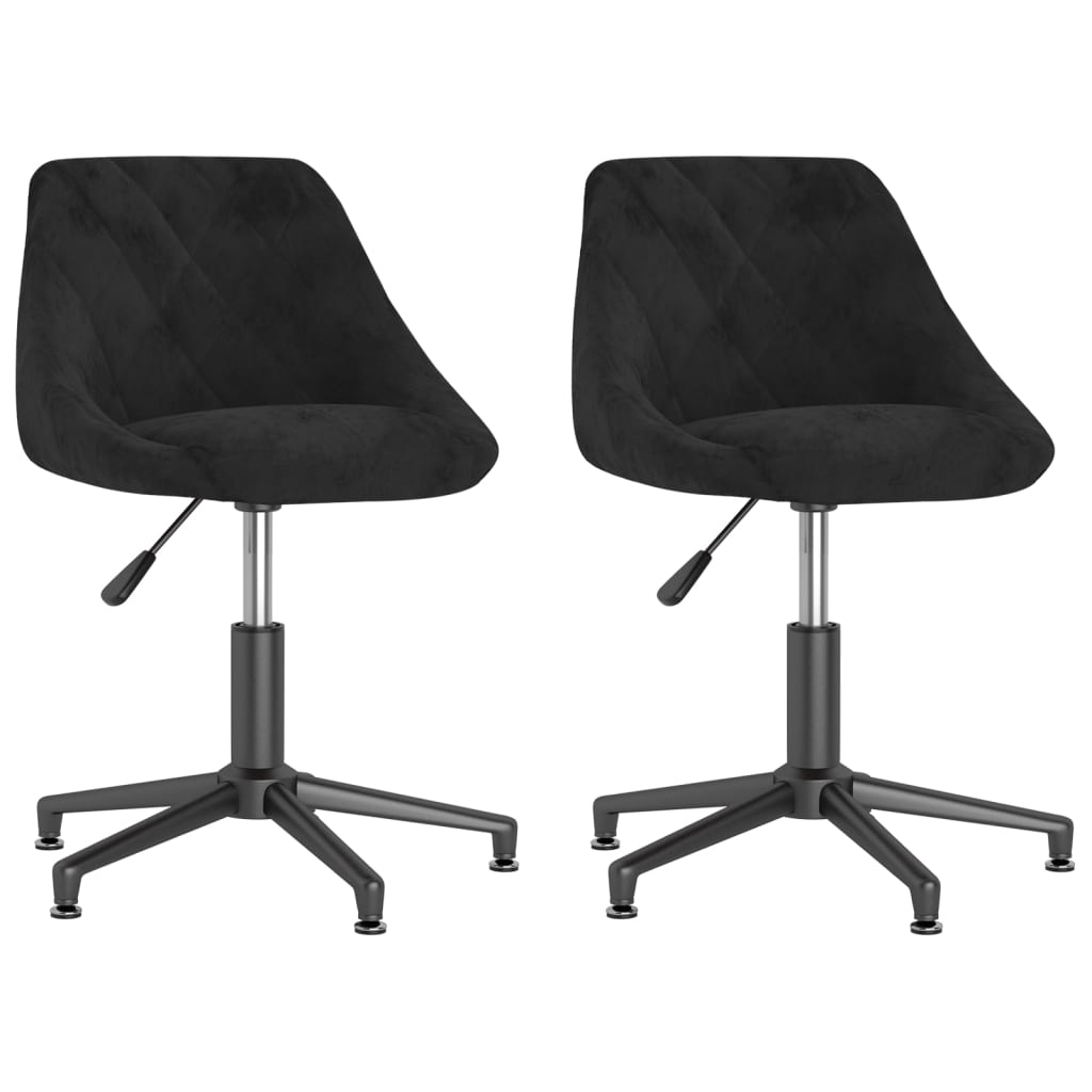 vidaXL Eetkamerstoelen draaibaar 2 st fluweel zwart