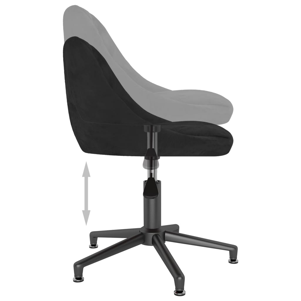 vidaXL Eetkamerstoelen draaibaar 2 st fluweel zwart