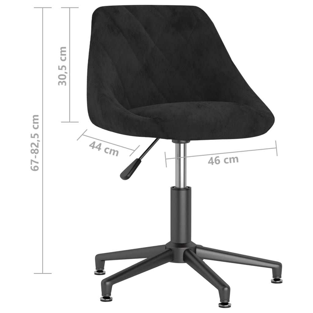 vidaXL Eetkamerstoelen draaibaar 2 st fluweel zwart