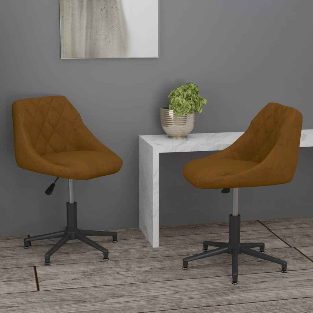 vidaXL Eetkamerstoelen draaibaar 2 st fluweel zwart
