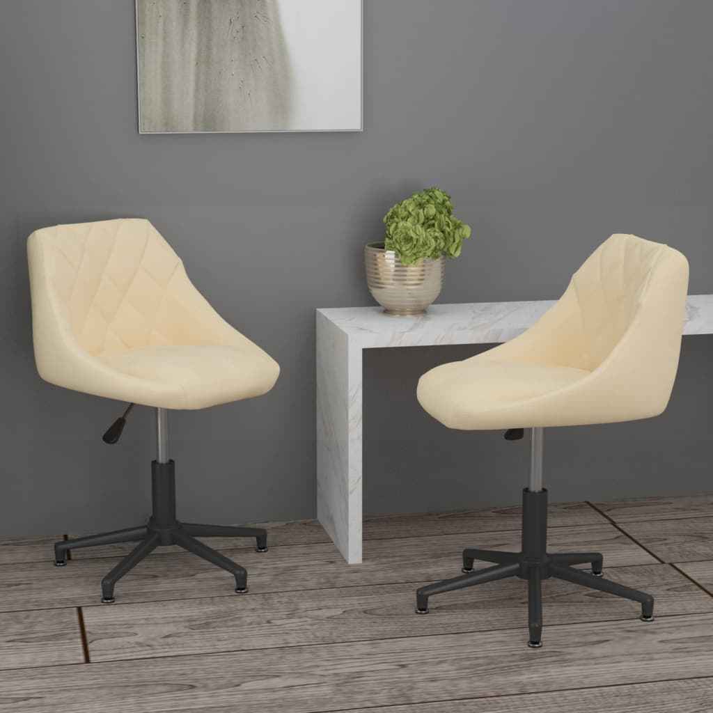 vidaXL Eetkamerstoelen draaibaar 2 st fluweel zwart