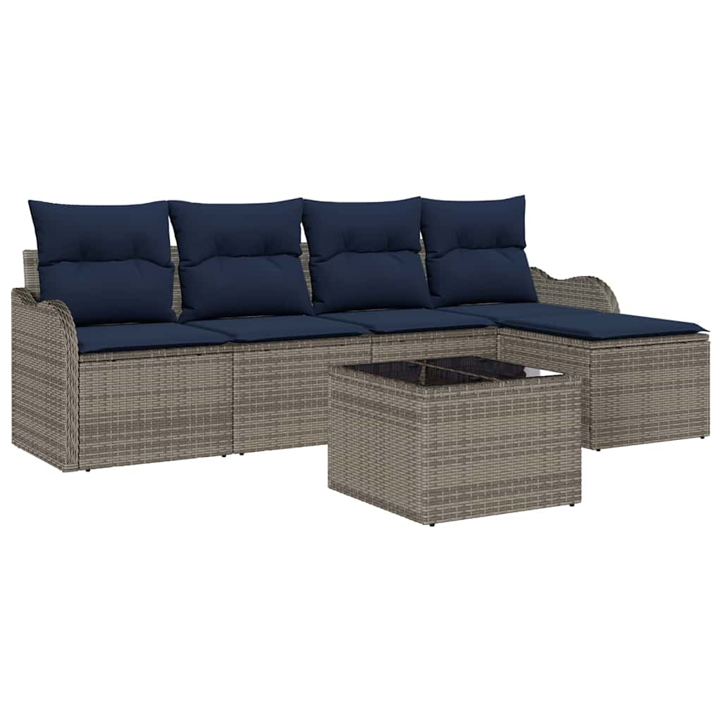 vidaXL Tuin Sofa Set 5 st Grijs poly rattan