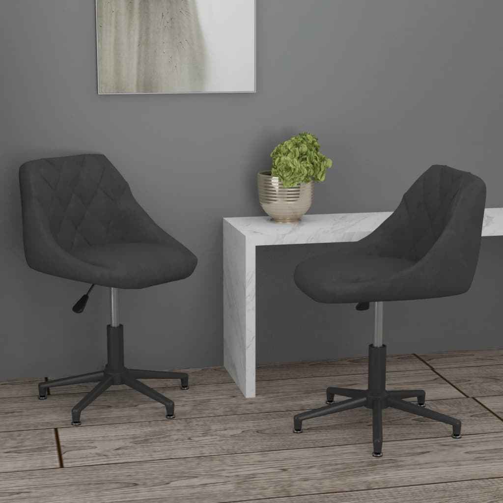 vidaXL Eetkamerstoelen draaibaar 2 st fluweel zwart