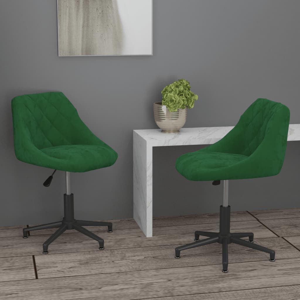 vidaXL Eetkamerstoelen draaibaar 2 st fluweel zwart