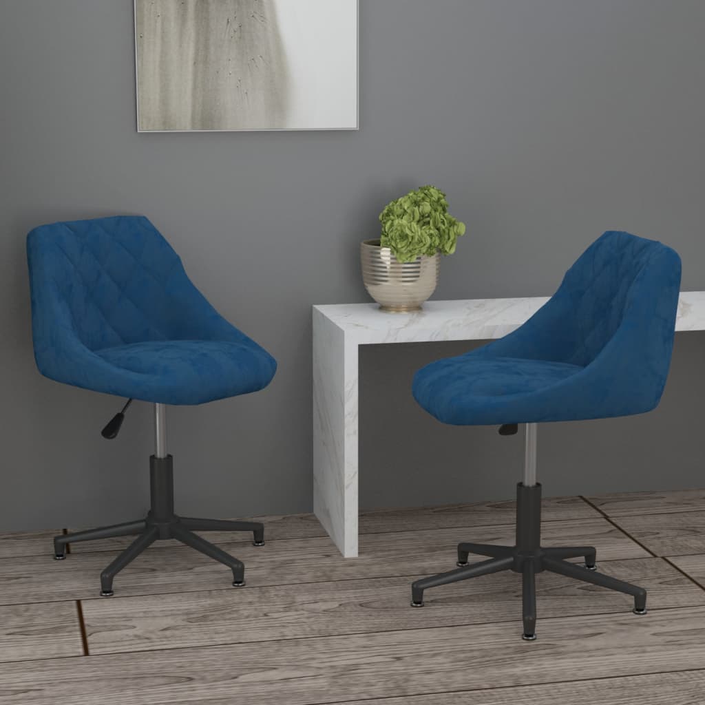 vidaXL Eetkamerstoelen draaibaar 2 st fluweel zwart