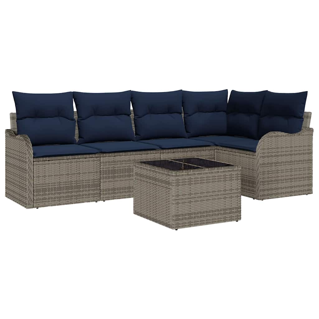 vidaXL Tuin Sofa Set 5 st Grijs poly rattan