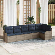 vidaXL Tuin Sofa Set 6 st Grijs poly rattan