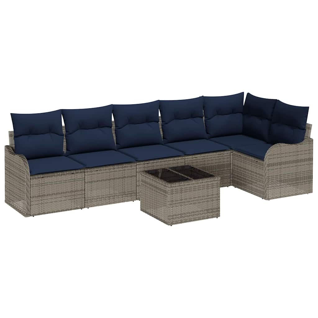 vidaXL Tuin Sofa Set 6 st Grijs poly rattan