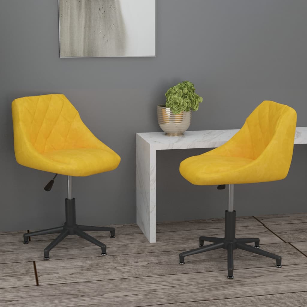 vidaXL Eetkamerstoelen draaibaar 2 st fluweel zwart