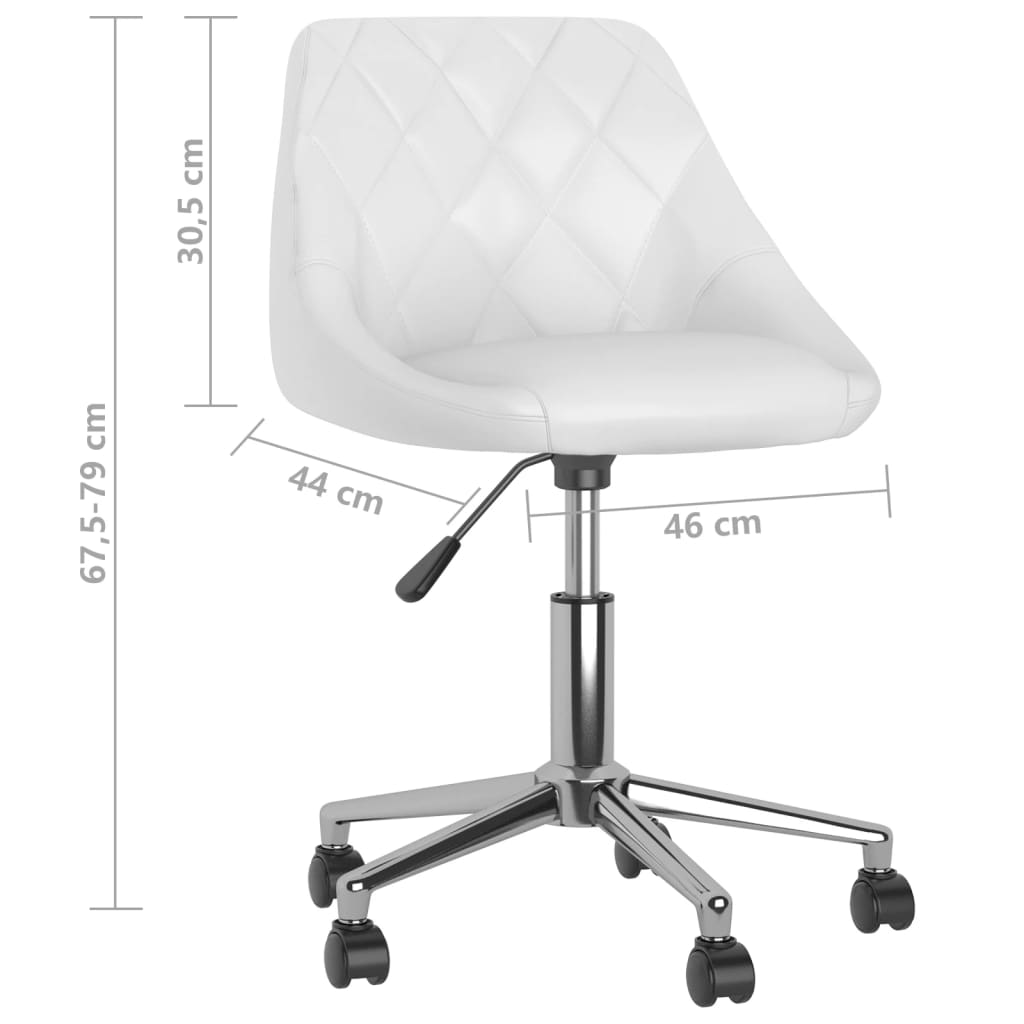 vidaXL Eetkamerstoelen draaibaar 2 st kunstleer wit